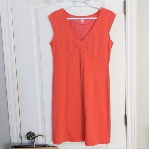 Fig Voyage orange Sleeveless V Neck Cotton Dress Large T6 - Picture 10 of 10